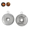P585 - 10 pcs. Silver Tone Pendant Circle Chunk Snap Click Noosa Style Pendant Charms Buttons - 22mm x 19mm
