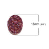 CA022 - 10 pcs Druzy Resin Embellishment Oval Cabochons Sparkly Purple - 18x13mm - 18mm x 13mm