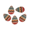 P763 - 10 pcs Gold Plated Multicolor Teardrop Metal Enamel Dangle Charms Pendants - 28mm x 18mm - 1.1" - Waves - Great for Earrings, Dangles