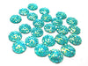 CA163 - 10 pcs Druzy Resin Embellishment Cabochons Aqua Blue Multicolor - 12mm - Dome Circle - Textured Music Symbol Design - Treble Clef