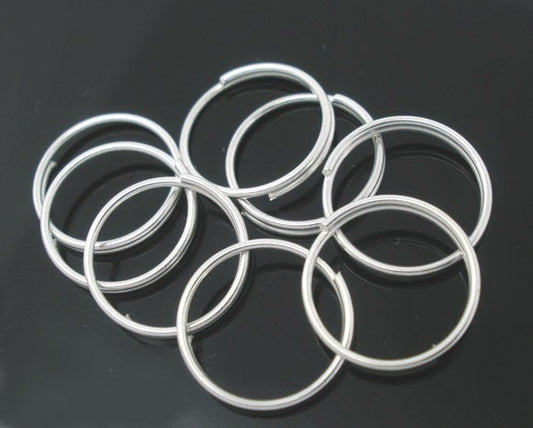 J164 - 400 pcs Double Rings - Silver Plated Split Jump Rings - 8mm - 21 Gauge