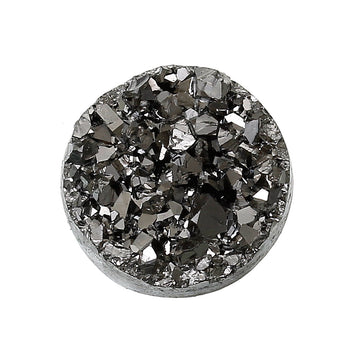 CA215 - 10 pcs. Druzy Resin Embellishment Cabochons Gunmetal - 10mm