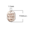 P826 - 200 pcs. Rose Gold Plated Oval Rectangle Charms Pendants - Made with Love - 11x8mm