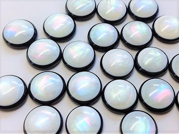 CA891 - 10 pcs Druzy Resin Embellishment Cabochons - 12mm - Gleam Style - Black and White - Bicolor