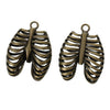 P499 - 3 pcs. Antique Bronze Anatomical Organ Ribs Rib Cage Medical Charms Pendants - 40mm X 30mm - 1.57 in x 1.18 in - Anatomically Correct!