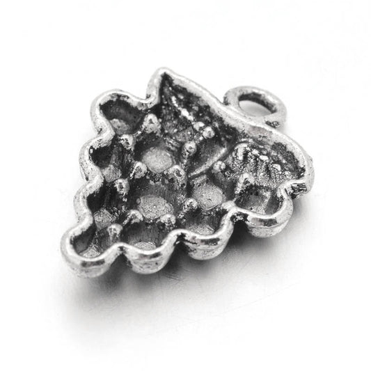 P284 - 7 pcs. Silver Tone Wine Charms Pendants with Jump Rings- 15mm - 30mm - Variety - Assortment - Mix - Set B