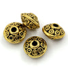 BD277 - 100 pcs Antique Gold Tone Filigree Carved Bicone Spacer Beads- 6.5mm x 4.2mm - Hole Size: 1mm
