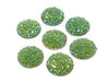 CA646 - 10 pcs Druzy Resin Embellishment Cabochons Green Multicolor Iridescent - 20mm - Dome Style