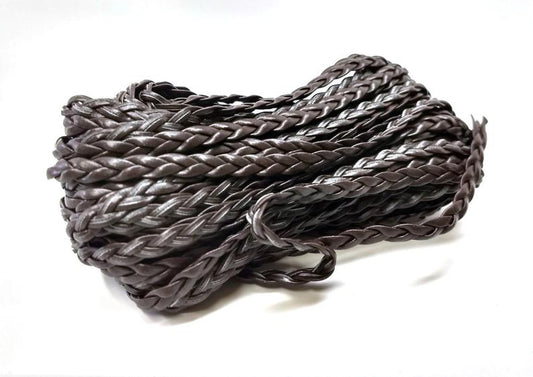 N183 - 10M (32.8 FT) - Dark Brown Faux Leather Jewelry Cord - 5mm Wide - BRAIDED