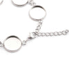 B102 - 3 pcs. 304 Stainless Steel Silver Tone Chain Bracelets - 6.1" (15.5cm) - 14mm Bezels - Extends to 7.09" (20cm) with Extender Chain!