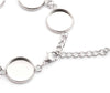 B044 - 3 pcs. 304 Stainless Steel Silver Tone Chain Bracelets - 6.1" (15.5cm) - 12mm Bezels - Extends to 7.09" (20cm) with Extender Chain!