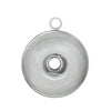 P585 - 10 pcs. Silver Tone Pendant Circle Chunk Snap Click Noosa Style Pendant Charms Buttons - 22mm x 19mm