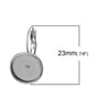E542 - 10 pcs. 304 Stainless Steel Earring Clips Settings Lever Back Bezels Cabochons - 12mm Glue Pad Setting