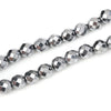 BD360 - 65 pcs. - 6mm Silver Tone Hematite Faceted Round Beads - 15 6/8 inch strand (40cm) - 0.8mm Hole Size - Grade A