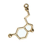 P212 - 10 pcs. Gold Plated Chemistry Science Molecule Serotonin Charms Pendants - 25mm x 13mm - 1 in x 0.5 in