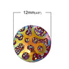 CA104 - 10 pcs Resin Embellishment Druzy Cabochons Red Yellow Swirl Multicolor AB - 12mm