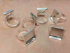 RB026 - 10 pcs. Silver Plated ADJUSTABLE Cabochon Setting Bezel RING bases settings - Glue Pad 16mm - Square