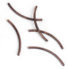 BD303 - 100 pcs. Antique Copper Noodle Tube Long Thin Smooth Curved Beads - 50mm x 3mm (2" x 0.12") - Hole Size: 2.5mm Made of Copper! High Quality!