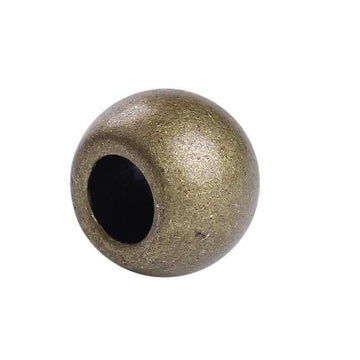 BD517 - 50 pcs Antique Bronze Metal Smooth Ball Spacer Beads - 10mm - Large Hole: 4.5mm - Fits European Cords and Paracord!