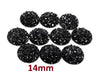 CA818 - 10 pcs Druzy Resin Embellishment Cabochons Black - 14mm - Dome Circle