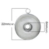 P585 - 10 pcs. Silver Tone Pendant Circle Chunk Snap Click Noosa Style Pendant Charms Buttons - 22mm x 19mm