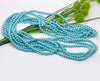 BD113 - 8mm Aqua Blue Glass Pearl Imitation Round Beads - 32 inch strand - Approx. 105 beads per strand - Hole Size: 1mm