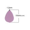 P620 - 10 pcs. Purple Faux Leather Dangle Charms Pendants - Teardrop - 56mm (2.2") - Great for Light Earrings or Dangles! Double-Sided