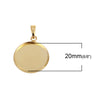 P654 - 5 pcs. Gold Plated Pendant Trays Circle Posts Settings Bezels Cabochons - 20mm Glue Pad Setting
