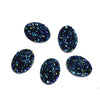 CA023 - 10 pcs Druzy Resin Embellishment Oval Cabochons Blue Multicolor - 18x13mm - 18mm x 13mm