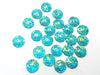 CA163 - 10 pcs Druzy Resin Embellishment Cabochons Aqua Blue Multicolor - 12mm - Dome Circle - Textured Music Symbol Design - Treble Clef