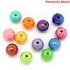 BD484A - 50 pcs Acrylic Glossy Round Gumball Bubble Gum Beads, 8mm - Assortment of Colors - Hole Size: 2.5mm
