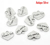 P083 - 10 pcs. Antique Silver "Flower Girl" charm with rhinestone- 16mm X 14mm