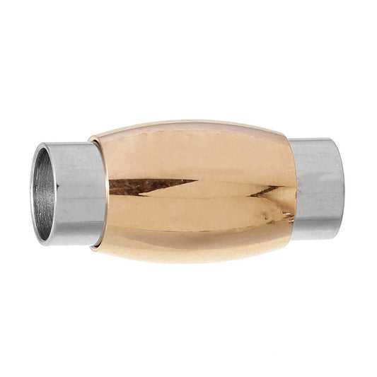 CL162 - 1 set - 304 Stainless Steel Magnetic Curved Cylinder Drum Clasp with Golden Tone - 20mm x 10mm - Hypoallergenic! Very High Quality!