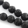 BD3001 - 10mm Black Stone Lava Round Beads - 15.7" strand - Hole Size: 1.5mm - 35 pcs.