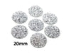CA647 - 10 pcs Druzy Resin Embellishment Cabochons Silver - 20mm - Dome Style