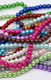 BD090 - 8mm Pastel Light Pink Glass Pearl Imitation Round Beads - 32 inch strand - 100 pcs per strand - Hole Size: 1mm