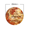CA404 - 5 pcs. Circle "Boston" Round Glass Dome Seals Tiles Cabochons Embellishments - 25mm (1 in) - 1" - World Map Design