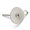 E367 - 100 pcs. (50 pairs) 304 Stainless Steel Earring Posts/Bases/Studs/Settings with loop - 6mm Glue Pad - 8mm with Loop - Includes Rubber Backs