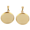 P654 - 5 pcs. Gold Plated Pendant Trays Circle Posts Settings Bezels Cabochons - 20mm Glue Pad Setting