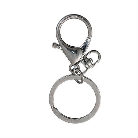 CL095 - 10 pcs. Gunmetal Lobster Swivel Clasp and Key Ring - 69 x 30mm (2.72 inch) - Claw Clasps