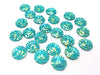 CA163 - 10 pcs Druzy Resin Embellishment Cabochons Aqua Blue Multicolor - 12mm - Dome Circle - Textured Music Symbol Design - Treble Clef