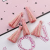 P988 - 10 pcs. Pink Beige Gold Cotton Tassel Pendants - 32mm - 1.25 inch
