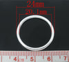 J271 - 50 pcs Silver Plated Soldered Closed Jump Rings - 24mm (0.94") - 14 Gauge (1.7mm Thick)