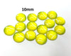 CA585 - 10 pcs Circle Tennis Ball Sports Glass Round Dome Seals Tiles Cabochons - 10mm