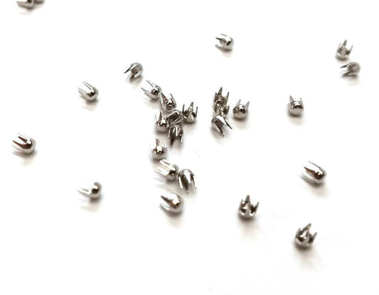 F002 - 100 pcs. - Silver Tone Rivet Stud Spikes - 2.5mm - Metal - 4 Legs
