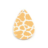 P1053 - 10 pcs. Giraffe Faux Leather Dangle Charms Pendants - Teardrop - White Yellow - 54mm (2.13") - Double Sided