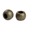 BD517 - 50 pcs Antique Bronze Metal Smooth Ball Spacer Beads - 10mm - Large Hole: 4.5mm - Fits European Cords and Paracord!