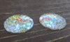 CA473 - 5 pcs Mermaid Fish Scales Resin Carved Embellishment Cabochons White Multicolor - 25mm (1 in)
