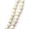 BD174 - 68 Beads - 6mm White Turquoise Imitation Dyed Round Beads - 15.75 inch strand