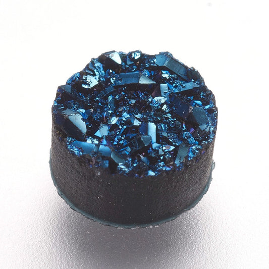 CA524 - 10 pcs Druzy Resin Embellishment Cabochons - Dark Blue - Diameter: 6mm - 4mm Thick